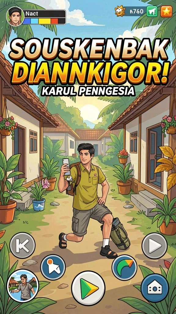 5rt - Tampilan awal permainan dengan antarmuka yang menarik.